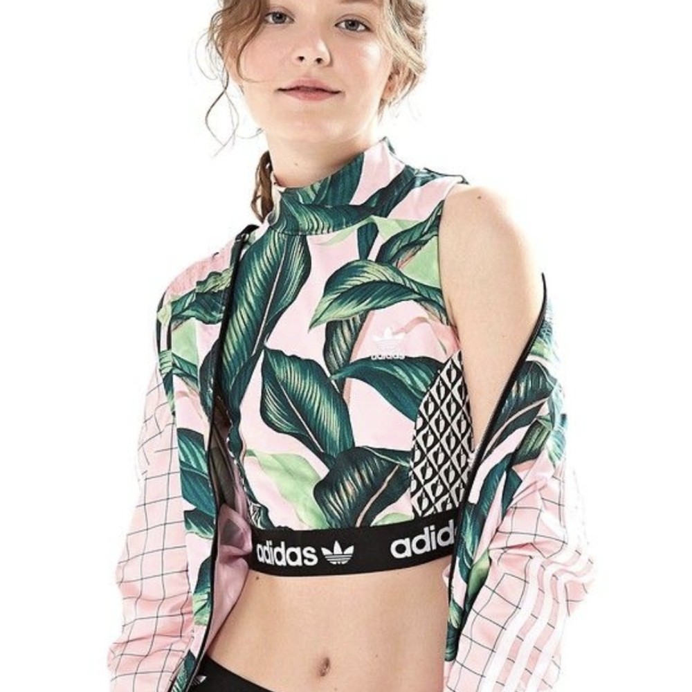 Adidas Originals x FARM Rio Palm Leaf Crop Top